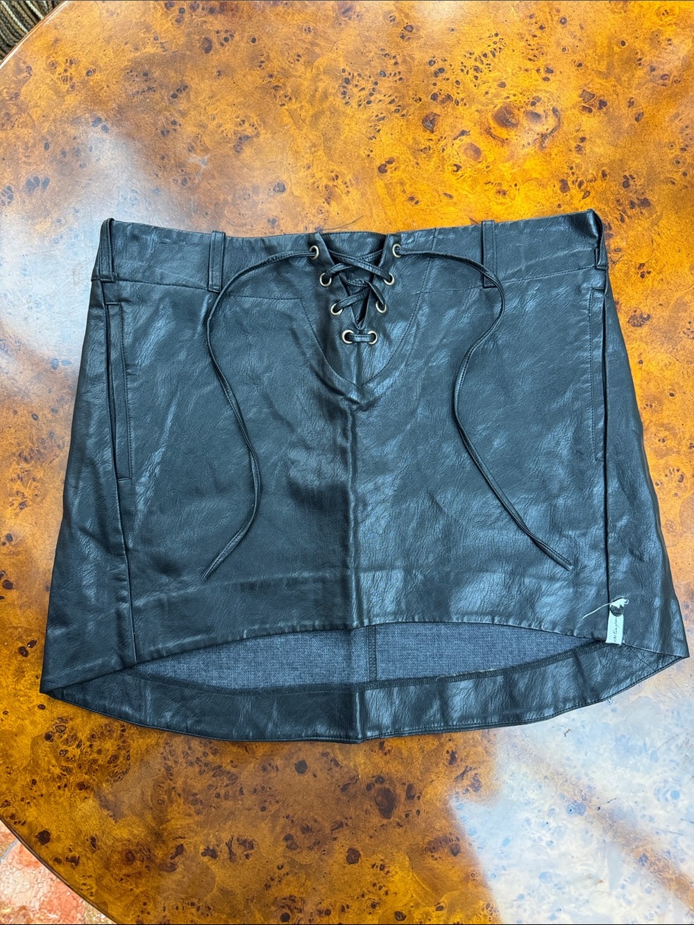 One Teaspoon Vegan Leather Mini Skirt